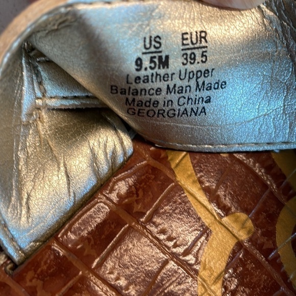 Sz9.5 Sam Edelman Cream/Copper Leather 2 strap with adj ankle strap EUC - Picture 12 of 13